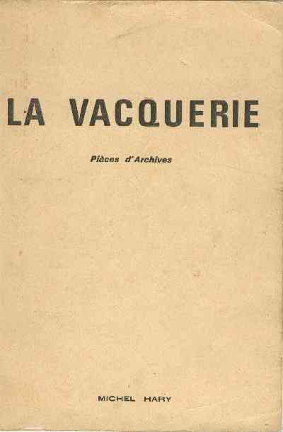 La Vacquerie - pices d'archives - page de couverture